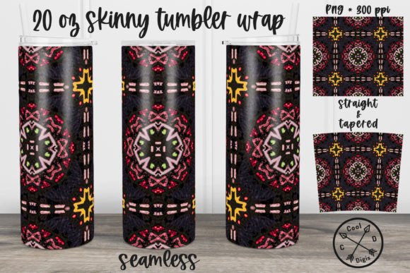 Aztec Grunge 20oz Skinny Tumbler Wrap