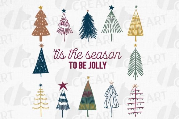 Boho Pastel Christmas Tree Graphics