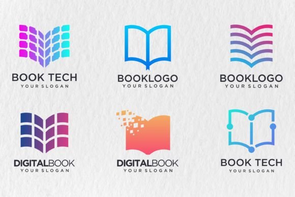 Book Technology Logo Icon Set: SVG & Vector Files