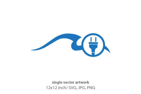 Cable Plug Meets Abstract Blue Waves