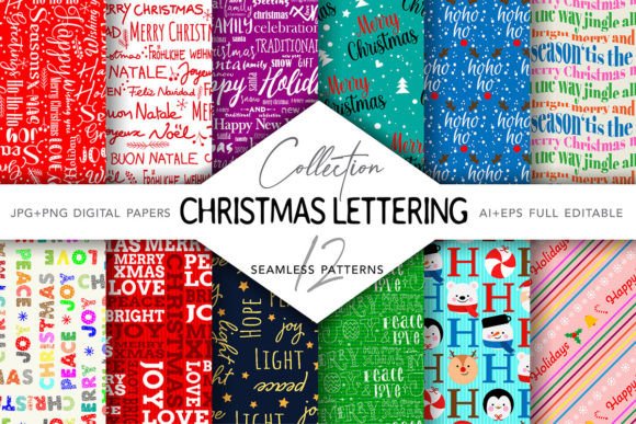 Christmas Lettering Pattern Seamless: Elevate Your Holiday Designs with Versatile Typography