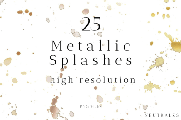 Elevate Your Designs with Metallic Gold Splatter PNG Clipart