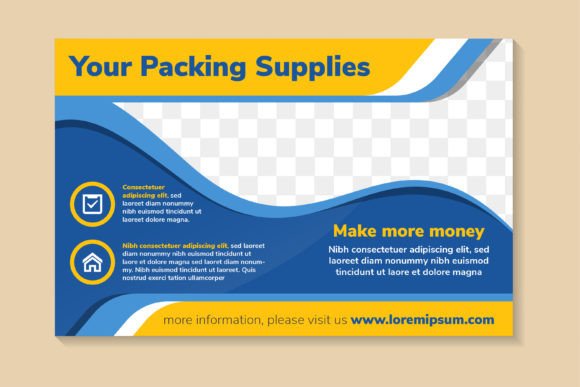 Elevating Brand Visibility with the Packing Supplies Horizontal Flyer Design Template