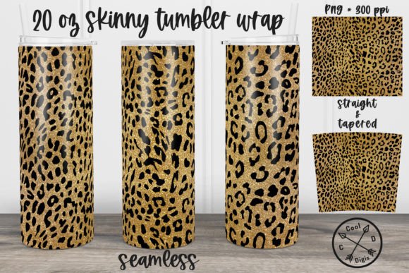 Gold Leopard Seamless Tumbler Wrap