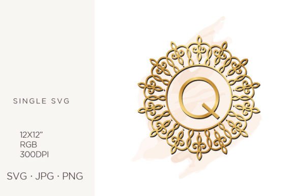 Golden Ornamental Monogram Letter Q Design Guide