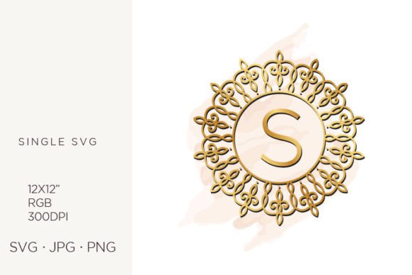 Golden Ornamental Monogram Letter S: A Design Resource Evaluation