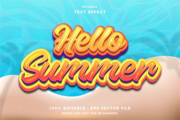 Hello Summer Editable Text Effect Guide
