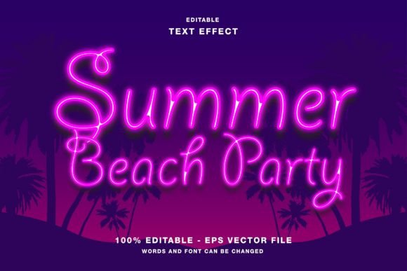 Ignite Your Designs with the Summer Beach Party Neon Glow Text Effect
