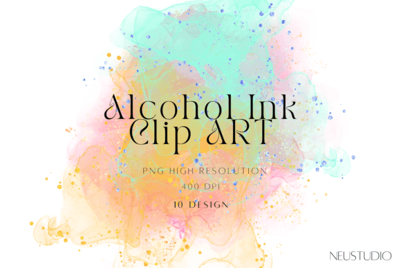 Integrating Colorful Alcohol Ink PNG Clip Art into Professional Design Workflows