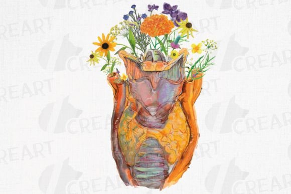 Prairie Flower Larynx & Thyroid Art