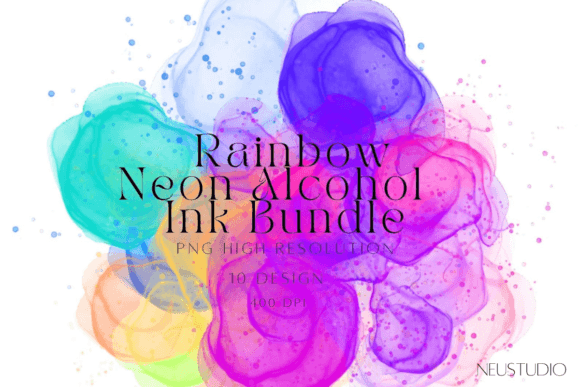Strategic Visual Communication with Rainbow Alcohol Ink Clip Art PNG
