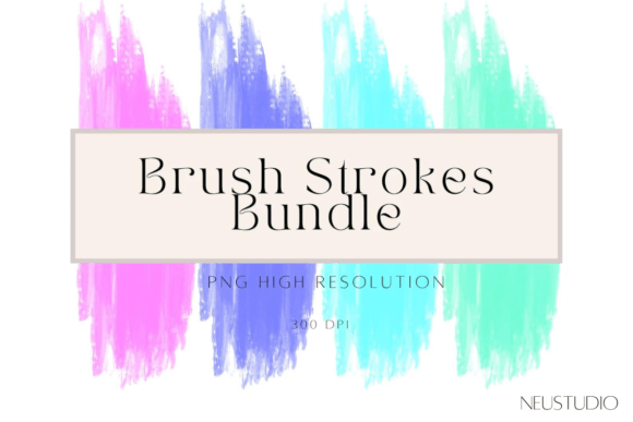 Vibrant Brush Strokes Clipart Bundle